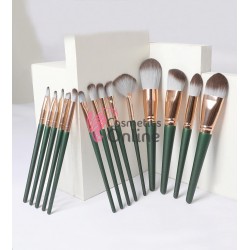 Pensule de Make-up 14 bucati Haunted Green Profesionale MKB22